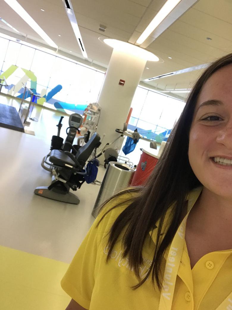 Meghan Stein '21 interning at the Shirley Ryan Ability Lab