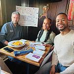 Lyndon Defoe, Jasmine Nears’09, and Alex Kalb in Madison at a voter drive sponsored by America Votes.